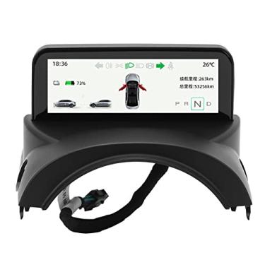 Imagem de Visor HUD do Carro, Medidor HUD Digital Head Up Display Velocímetro MPH KMH, Visor LCD do Carro de 4,6 Painel de Instrumentos Alarme de Excesso de Velocidade para Tesla Model 3 Y (Intel Atom)