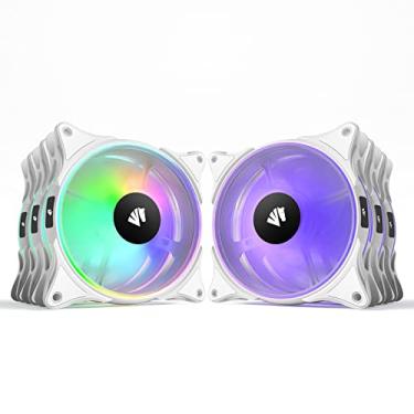 Imagem de Asiahorse FS-9002 Pro 20+6LED(in and Outside Light efect) ARGB White 120mm Pwm Case Fan with 5V PWM Motherboard Sync/Analog Controller (6 Pack) Y