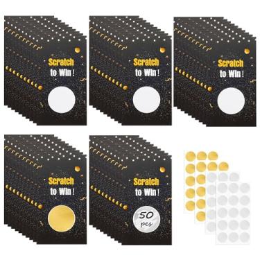 Imagem de 50 cartões raspadinhos em branco para pequenas empresas, cartões de cupons DIY para beleza de cabelo de spa, eventos de restaurante, cartões de agradecimento para aniversário, casamento, noiva ou chá