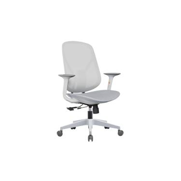 Imagem de Office Cha Mesh IR com encosto de cabeça - Cadeira ergonômica com suporte lombar - Cadeira de mesa de malha - Cadeira de mesa ergonômica com rodas - Cadeira de escritório em casa - MONO-10 - Cinza