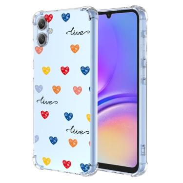 Imagem de Callyue Capa para Samsung Galaxy A05, design de padrão colorido, capa protetora transparente fina macia, designs modernos para mulheres e meninas, vida colorida
