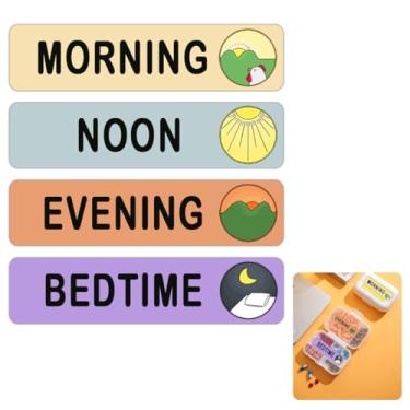 Imagem de Etiqueta de instruções de medicamentos de 0,4 x 1,6 polegadas, manhã ao meio-dia à noite, hora de dormir para planejador de comprimidos AM NOON PM Remédio Lembrete adesivos, 500 peças