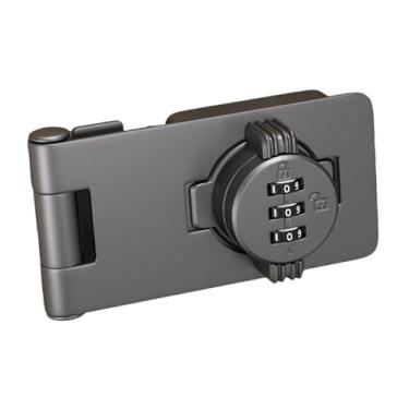 Imagem de Generic Fechadura de combinação de armário, fechadura de armário sem chave, caixa de armário de banheiro com senha de parafuso, fechadura rotativa de ferrolho, Cinza