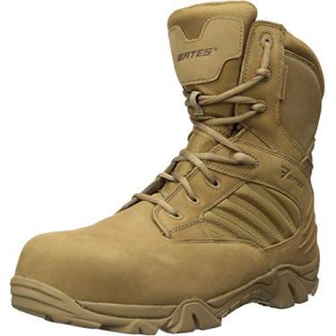 Imagem de Bota masculina Bates Gx-8 à prova d'água com bico composto lateral com zíper, Coyote, 10