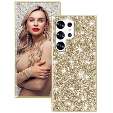Imagem de Capa S24 Ultra Glitter Bling Sparkly Luxury Case para Samsung S24 Ultra, capa de telefone feminina e meninas capa fofa para Samsung Galaxy S24 Ultra, à prova de choque, antiarranhões, capa de silicone