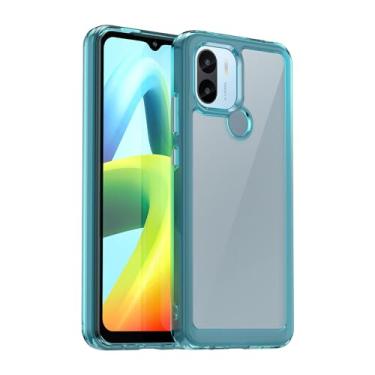 Imagem de HTXWXJC Capa para Redmi A1 Plus, capa para Redmi A2 Plus, Xiaomi Poco C50/C51, capa protetora de tela, capa rígida de policarbonato transparente à prova de choque fina para Xiaomi Redmi A1 Plus azul