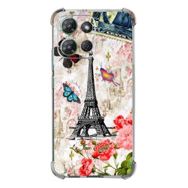 Imagem de Beaucov Capa para Moto G Power 2025, Torre de Paris, proteção contra quedas, borboleta, à prova de choque, capa protetora de corpo inteiro resistente a arranhões para Motorola Moto G Power 2025