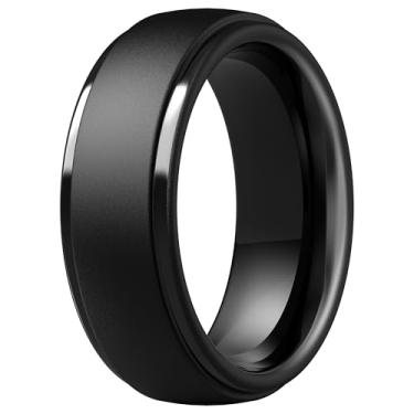 Imagem de ThunderFit Anéis de casamento masculinos de silicone, alianças de casamento de borracha de 10 mm de largura e 2,5 mm de espessura - pacote variado 1-7, 9.5 - 10 (19.80mm), Silicone, Sem pedra preciosa