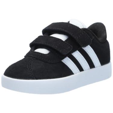 Imagem de Adidas Tênis infantil Vl Court 3.0 Hook & Loop, Preto/branco/preto, 6 Toddler