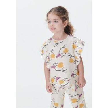 Imagem de Blusa Com Babados Infantil Menina Toddler Texturizada Hering Kids-Feminino