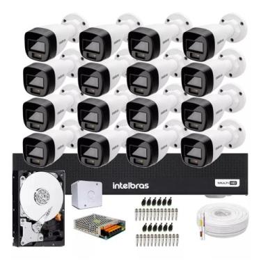 Imagem de Kit Cftv 16 Cameras de Segurança Intelbras 1120b Full Color Dvr 16ch 1