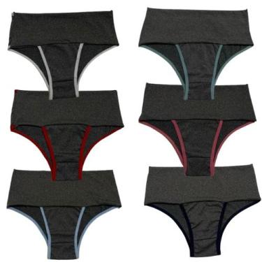 Imagem de Kit 6 Calcinha Modeladora Fitness Cós Alto Feminina Compressão Abdomin