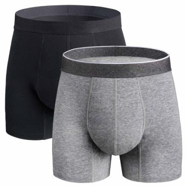 Imagem de REELINDRY Roupa íntima masculina lavável para incontinência, 65 g, à prova de vazamento, absorvente, reutilizável, pacote com 2 (preto-cinza, GG)