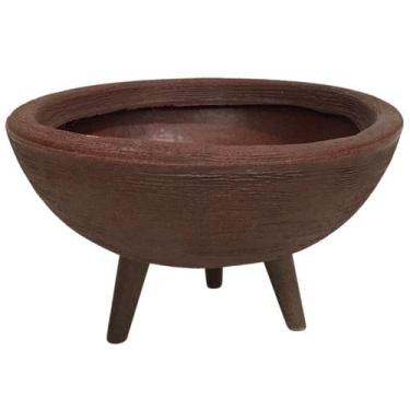 Imagem de Vaso Bacia Com Tripé De Madeira 30cm Para Plantas E Flores - Alpe & Ar