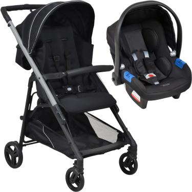 Imagem de Carrinho de Bebe com Bebe Conforto Burigotto Tak Metal Silver