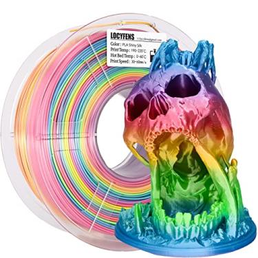 Imagem de LOCYFENS Filamento de Seda Pla Multicolorido, Filamento de Impressora 3D Arco-Íris Pla Filamento 1.75Mm +/- 0.02Mm, Filamento de Impressão 3D 1Kg/2.2Lbs