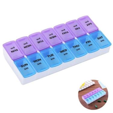 Imagem de Porta Comprimido Remédio Cápsulas Semanal Diário Organizador Portátil 