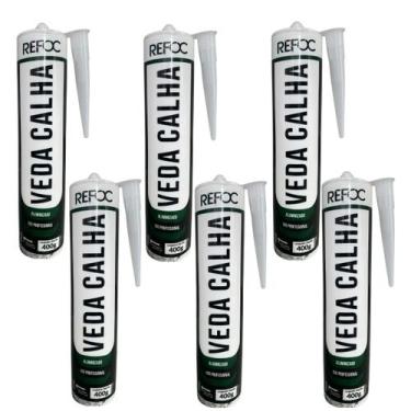Imagem de Kit 6 Veda Calhas Alumínio Selante Vedante Rufos Telhas 400g - REFOC