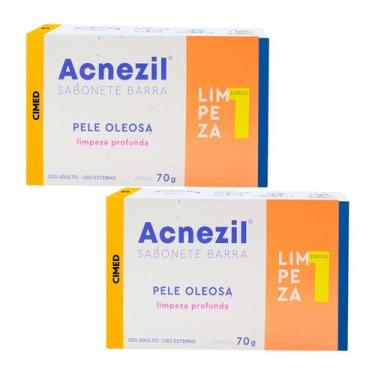 Imagem de Kit c/ 2 und Acnezil Sabonete em Barra 70g Pele Oleosa - Cimed