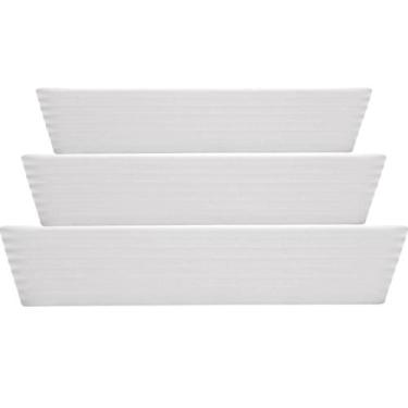 Imagem de Conjunto 3 Refratários de Porcelana Travessas Brancas Retangulares Ser