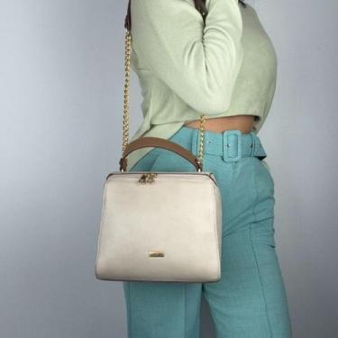 Imagem de Bolsa recuo em couro legitimo b.1083, Cru caramelo