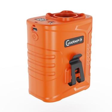 Imagem de CHARMPㅤ Ventilador de clipe de cintura - Ventilador pessoal portátil recarregável de 5000 mAh, vento ultraforte de 12 m/s, tempo de execução de 29H, 5 velocidades, luz LED e SOS, para atividades ao ar