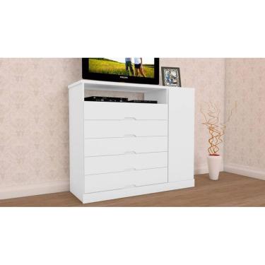 Imagem de Cômoda com Sapateira 5 Gavetas - Portugal-Branco- Made Marcs