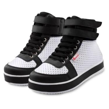 Imagem de Tênis Infantil Estilo Bota Gatatuya Colors Menina Branco/Preto, 33, Br