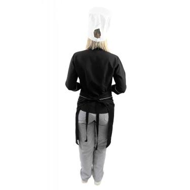 Imagem de Kit Dolmã 3/4 Chapéu avental chef de cozinha feminino