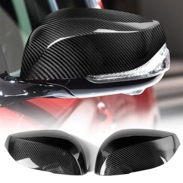 Imagem de FINMOKAL Capas de espelho lateral retrovisor de fibra de carbono real compatíveis com Infiniti Q50 Q70 2014-2019 Q60 QX30 2016-2019
