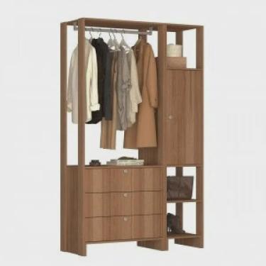 Imagem de Guarda-Roupa Closet 2 Peças Cabideiro 3 Gavetas Porta com 2 Prateleiras e 4 Nichos Yes