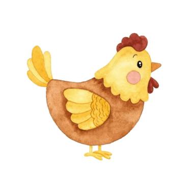 Imagem de Silhueta decorativa para mesa - fazendinha aquarela - galinha - 1 unidade