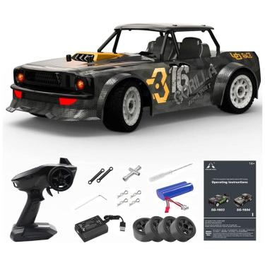 Imagem de Carro de Controle Remoto Off Road 4x4, Escala 1:16 com Velocidade até 30 km/h, Controle de Direção de 2,4 GHz em Escala Real e Luzes,