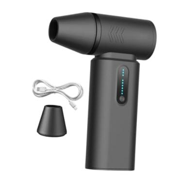 Imagem de Fenteer Turbofan de alto desempenho de gole de neve de turbina com espanador de ar comprimido para limpeza de teclados e eletrônicos de laptop, Preto