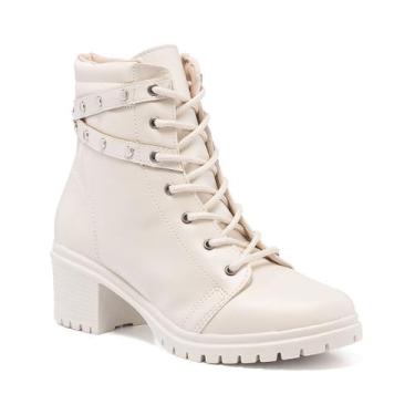 Imagem de Bota Coturno Feminino Cano Curto Tachas Tratorada Macia - Stessy Shoes