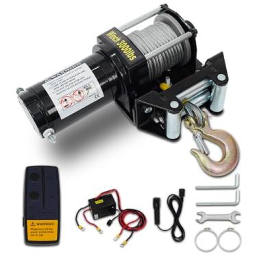 Imagem de Joyfox Guincho Elétrico 12V para ATV, UTV e Veículos Pequenos - 3000 lb, Cabo de Aço 11,2m, Controle Remoto Sem Fio, Instalação Fácil