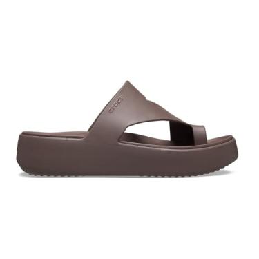 Imagem de Crocs Sandálias femininas Getaway Toe com plataforma, conforto LiteRide, Trufa, 36
