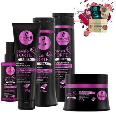 Imagem de Kit Haskell Cavalo Forte Hidra Sh Cond Masc 300 Prot e Sérum