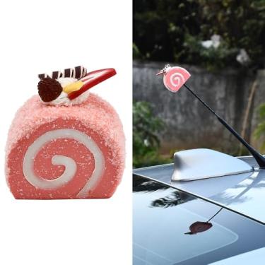 Imagem de XIMINZ Rolo de galinha rosa para decoração de bola de antena de carro, decoração externa engraçada para teto de carro, acessório automotivo exclusivo, fácil instalação para todos os veículos