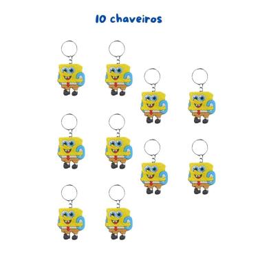 Imagem de 10 Chaveiros Volta as Aulas Sticth Angel Ursinho Pooh Bob Esponja chaveiro papelaria presentes lembrancinha revenda atac