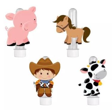 Imagem de 20 Tubetes 3d Personalizado Lembrancinha Fazendinha Menino - Barbara U