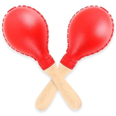 Imagem de EASTROCK Maracas De Percussão De Mão, Chocalhos, Martelo De Areia, Instrumento De Percussão Vermelho, Maracas Profissionais Com Conchas De Abs E Cabos De Madeira Para Apresentações Ao Vivo E Gravaç