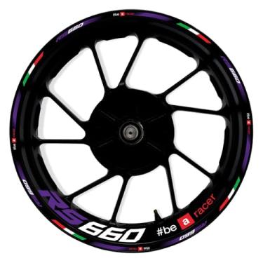 Imagem de Awonderful Kit de listras refletivas de motocicleta adesivos de aro de roda de vinil compatível com Aprilia RS660 2020-2023 (roxo)