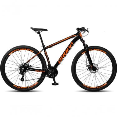 Imagem de Bicicleta Aro 29 Dropp SW 24 Velocidades Quadro 21 Alumínio MTB Câmbio Shimano Suspensão 100 mm Preto e Laranja