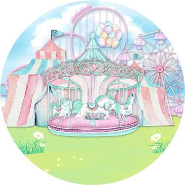 Imagem de Painel Redondo Tecido Sublimado 3D Parque Frd-5737