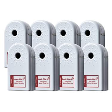 Imagem de Zircon Leak Alert Water Leak Detector & Flood Sensor Alarm/Water Leak Sensor with Dual Leak Alarms 90dB Audio/Battery Powered (Contractor 8 Pack) Batteries Not Incuded,72309,White