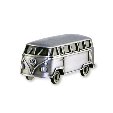 Imagem de BRISA Coleção VW - Volkswagen Geladeira Escritório Pinboard Ímã T1 Ônibus 3D Mini Modelo (Ônibus Clássico/Prata Antiga)