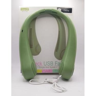 Imagem de Ekha Ventilador de pescoço portátil, dispositivo de resfriamento pessoal mãos livres 3 velocidades