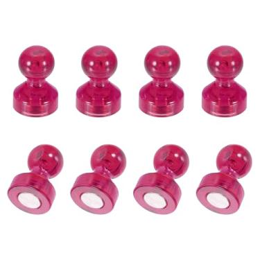 Imagem de PATIKIL 8 peças de pinos de ímãs, 0,7 x 0,5 ímãs fortes de geladeira quadro branco magnético tachinhas decorativas para geladeira Locker calendário escritório, vermelho