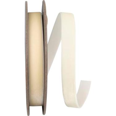 Imagem de Reliant Ribbon Fita de veludo com borda tecida, marfim